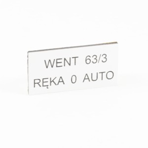 Tabliczka 40x20 mm kolor 06 biały z grawerem