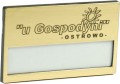 identyfikator personalny imienny osobowy 67x40 mm złoty z grawerem z magnesem 10