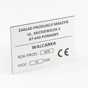 Tabliczka 80x60 mm kolor 06 biały  z grawerem
