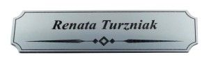 Tabliczka Retu 130x33 mm kolor 04 laminat grawerski kolorze srebrnym grawerowana