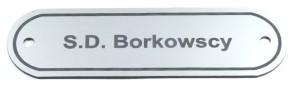 Tabliczka Eggi 130x45 mm kolor 04 laminat grawerski kolorze srebrnym grawerowana