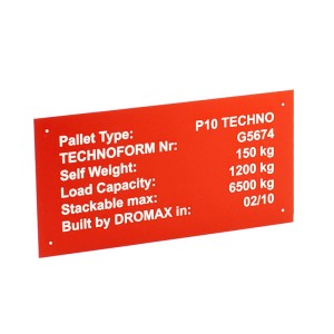 Tabliczka 100x50 mm alu. czerwona z grawerem