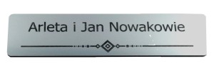 Tabliczka Nowa 130x30 mm kolor 04 laminat grawerski kolorze srebrnym grawerowana
