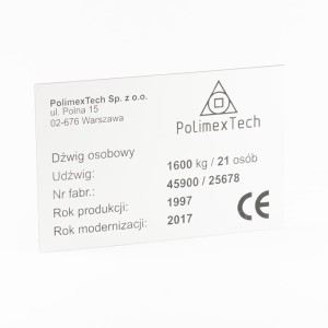 Tabliczka 120x80 mm kolor 06 biały z grawerem